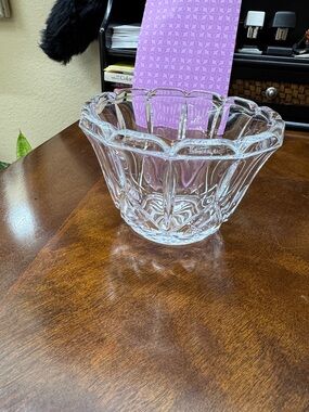 Lead Crystal Bowl Dish with Scalloped Rim 3-1/2"High x 5"Wide